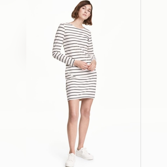 H&M STRIPED LONG SLEEVE DRESS - Picture 2 of 11